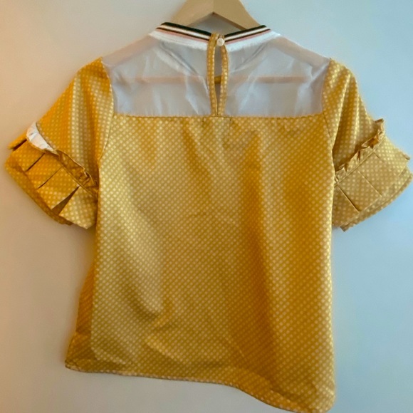 Yellow mixed mesh top - Picture 4 of 4